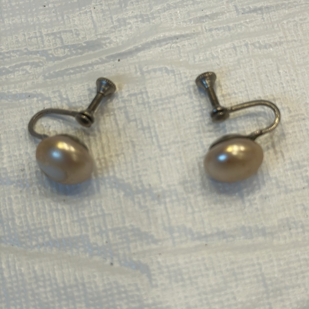 Lot of 5 pairs of vintage screw back earrings - Picture 8 of 8